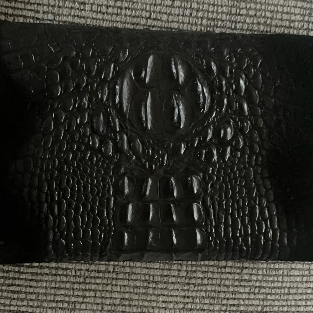 House of Harlow 1960 Black Croc-Embossed Clutch  with gold chain strap nwt
